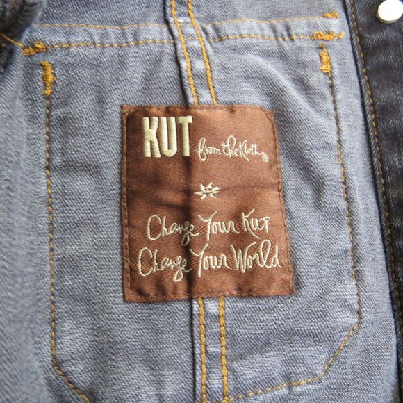 Kut from the Kloth Women's Amelia Denim Jacket Cropped  XS  NWOT - Picture 7 of 9